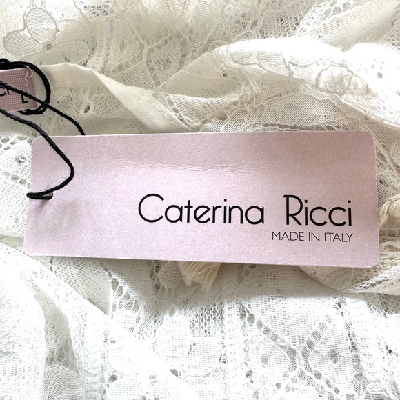 NWT Caterina RICCI Italian made Lace with fringe Beach Coverup - Picture 9 of 9